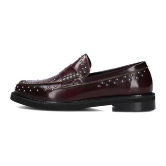 Stefano Lauran Schoenen, Dames, Rood, 37 1/2 EU, Wol, Rode Loafers voor Stijlvolle Vrouwen