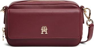 Tommy Hilfiger Borsa a spalla con zip e logo - Rosso