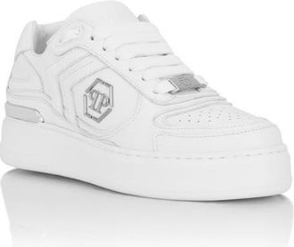 Philipp Plein Low-Top Pit-$Top Deer Leather Unisex in White at Nordstrom, Size 46