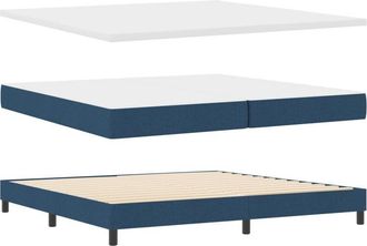vidaXL Box Spring Bed with Mattress Blue 200 x 200 cm Fabric vidaXL