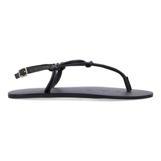 Maneb&igrave; Flat Sandals, female, Black, Size: 10 US Canyon Knot Thong Sandal