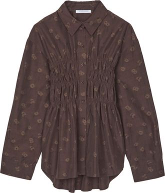 Cecilie Bahnsen Ditsy Floral Jacquard Long-Sleeved Shirt With Fitted Silhouette