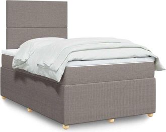 vidaXL Vidaxl - Cama Box Spring Con Colch&oacute;n Tela Gris Taupe 120x200 Cm