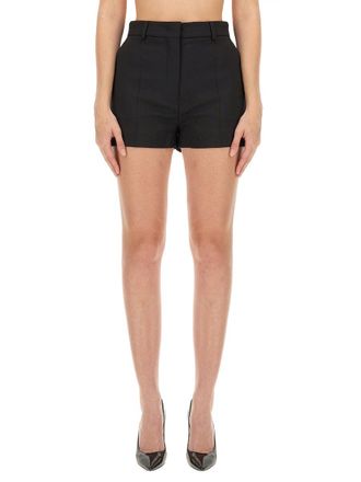 Sportmax Tailored Virgin Wool Shorts With Mid-Rise Waist