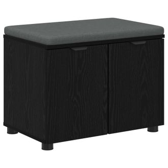 vidaXL Banco De Entrada Con Coj&iacute;n Roble Negro 60 X 38 X 46 Cm Vidaxl