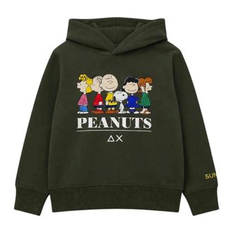 Sun 68 Peanuts Cotton Hoodie - male - Sun68 - Kids Sweatshirts - Green - 2 Y - Kids
