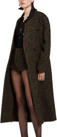 ottod'Ame Tweed Double-Breasted Coat in Brown at Nordstrom, Size 42 It
