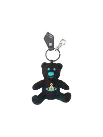 Vivienne Westwood Compact Black Keychain With Smooth Finish