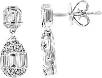 Effy 14K White Gold Diamond Art Deco Drop Earrings in 14K Gold at Nordstrom