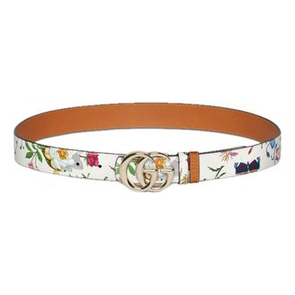 Gucci (WMNS) Gucci GG Marmont Reversible Belt Brown White 847131-AAFYR-9341