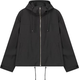 Rough. Giacca con logo e cappuccio - Nero