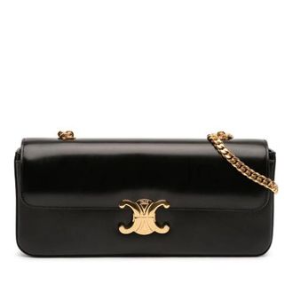 Celine Pre-owned Leren Schoudertas - Dames - Vintage Schoudertas - Zwart - ONE Size - Leer - Vintage
