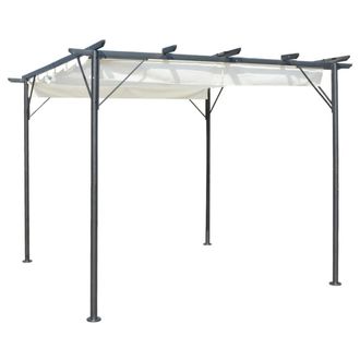 Berkfield Home Pergola with Retractable Roof Cream White 3x3 m Steel in Beige
