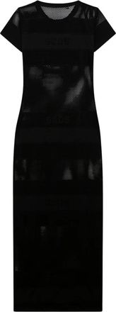GCDS Lange Mesh Jurk - Dames - Casual kleedjes - Zwart - XL - Kleedjes