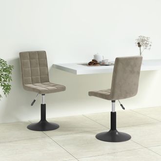 vidaXL Vidaxl - Sillas De Comedor Giratorias 2 Uds De Terciopelo Gris Claro