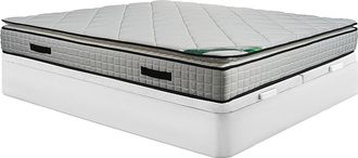 Vente-Unique Conjunto somier canap&eacute; blanco + colch&oacute;n de espuma y tela de bamb&uacute; 180 x 200 cm - ADANA de NATUREA