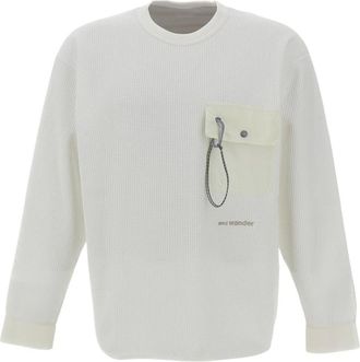 And Wander Ronde hals gebreide kleding - Heren - Truien - Wit - Maat: M
