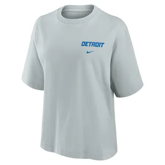 Nike Detroit Lions Rivalries Collection Boxy Nike Womens NFL T-Shirt in Grey | 01CM07R9J-MCF