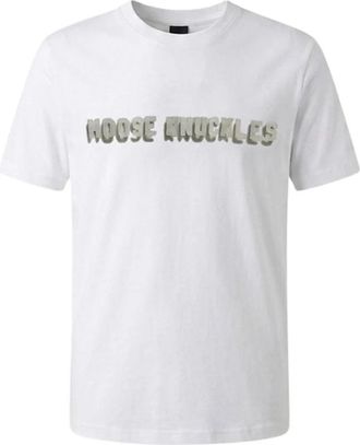 Moose Knuckles Connor Logo T-Shirt - Heren - T-shirts - Wit - M - Katoen - Tops