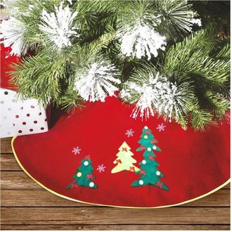 Trade Shop Trade Shop - Falda De Alfombra Cubierta De La Base &Aacute;rbol De Navidad 100 Cm Decoraciones Navide&ntilde;as Rojas
