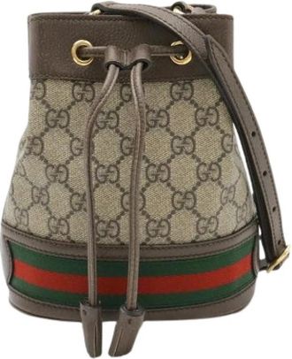 Gucci Pre-owned Vintage Bucket Bag - Dames - Vintage Tas - Bruin - ONE Size - Leer - Vintage