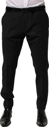 Dolce & Gabbana Pantalon - Heren - Nette broeken - Zwart - L - Wol - Broeken