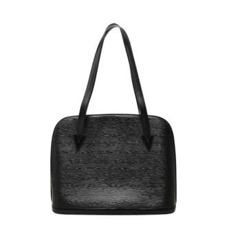 Louis Vuitton Black Noir Leather Shoulder Bag Tote Bag (Pre-Owned)