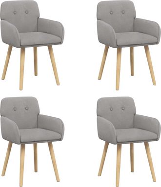 vidaXL Sillas De Comedor 4 Uds. Boucl&eacute; Gris Claro 59 X 57 X 85 Cm Vidaxl