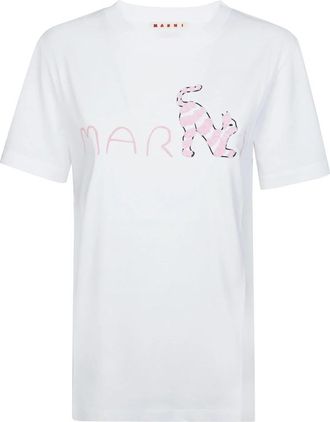 Marni T-Shirt MM Girocollo - Dames - T-shirts - Wit - 2XS - Tops