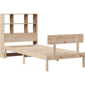 vidaXL Cama Con Estanter&iacute;a Sin Colch&oacute;n Madera Maciza De Pino 90x200 Cm Vidaxl