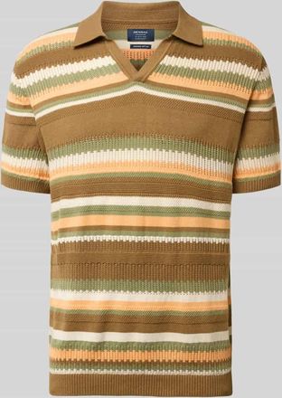 Mc Neal Strickshirt im Allover-Look mit Polokragen in Hellbraun, Gr&ouml;&szlig;e XXXL