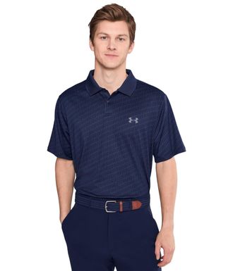 Under Armour Mens Performance 3.0 Novelty Polo, Midnight Navy/Washed Navy/Pitch Grey, Large