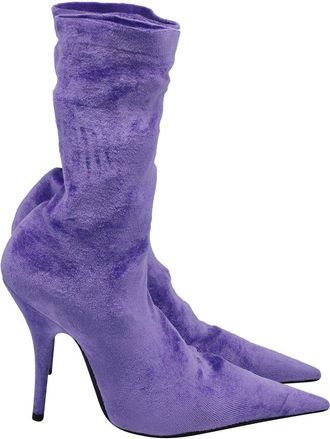 Balenciaga Womens Velvet Knife Sock Mid-Calf Boot (Authentic Pre-Loved)