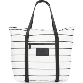 Aloha Collection Pinstripe Tote Bag in Black/White at Nordstrom Rack
