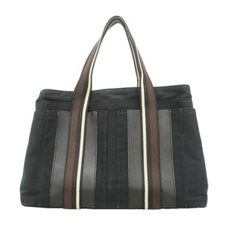 Herm&egrave;s Black Canvas Tote Bag (Pre-Owned)