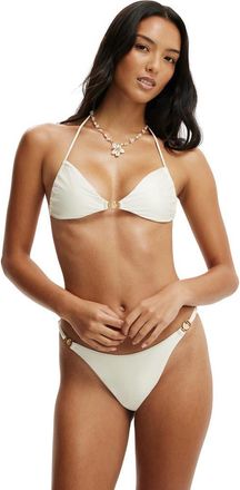 Cotton On Womens Side Gather Bralette Bikini Top in Coconut Milk Gloss at Nordstrom, Size X-Small