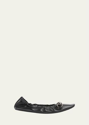 Gucci Prima Leather Ballerina Flats