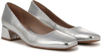 Naturalizer Jayla Pump Womens Silver Leather Slip On Block Heel Hawk2826