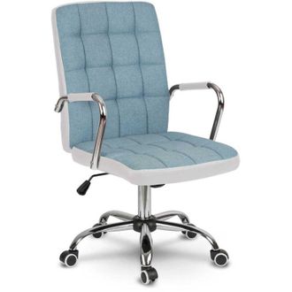 OEM Silla De Oficina Benton De Tela Azul Y Blanca