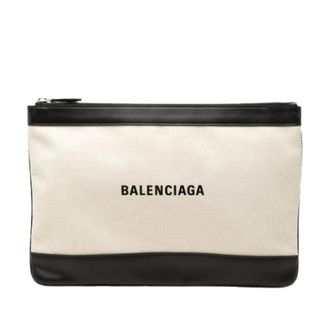 Balenciaga Pre-owned Borsa a mano Navy Clip M in tela e pelle - - Pre-owned - Donna - Beige - ONE SIZE