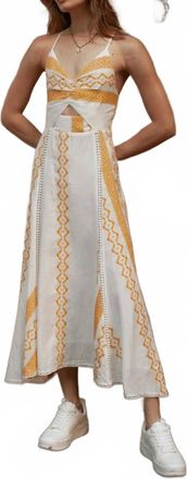 Guadalupe Design Womens Filomena Linen Dress In Yellow