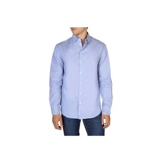 Emporio Armani Camicia a righe slim fit blu - - Shirts - Uomo - Blu - L