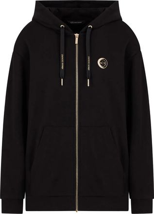 A|X Armani Exchange logo-print hoodie - Black