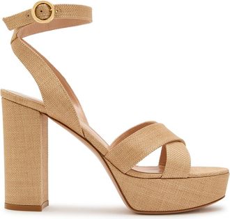 Gianvito Rossi Sabrina Haiti 105 Raffia Sandals - Cream - 41 (IT41 / UK8)