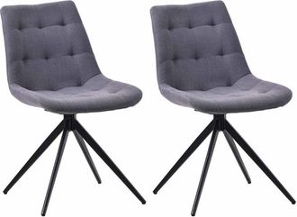 Clp Clp - Lote De 2 Sillas De Comedor Merna Gris Oscuro Tela