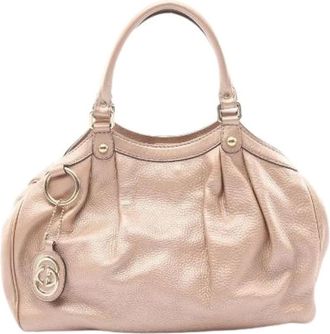 Gucci Pre-owned Handbags, female, Beige, Size: ONE SIZE Pre-owned Sukey Leather Handbag