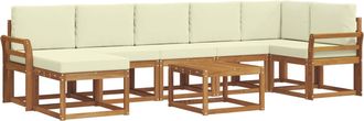 vidaXL Conjunto De Sof&aacute;s De Exterior 8 Uds. Natural Y Crema Vidaxl