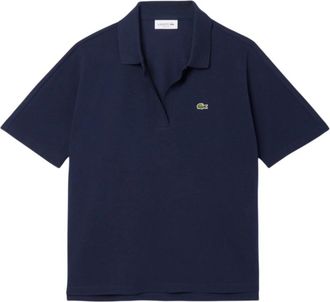 Lacoste Relaxed Fit Fluid Piqu&eacute; Polo - Dames - Polos - Blauw - S - Katoen - Tops
