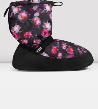 Bloch BLOCH Adult Floral Print Warm Up Booties, Flower Rose Nylon