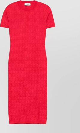 Fendi crew neck knee-length dress with textured pattern